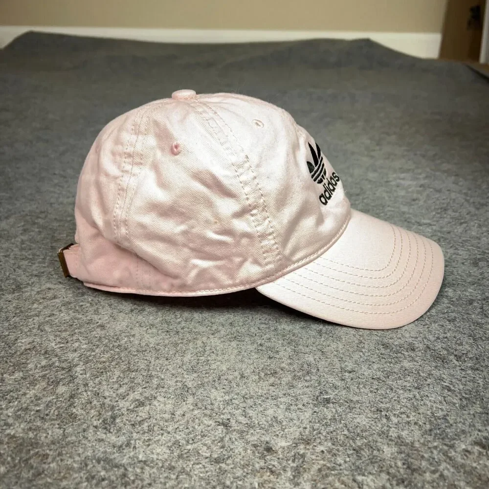 Adidas Mens Hat Cap Pink Black Strapback‎ Trefoil Embroidered Preppy Dad Sports